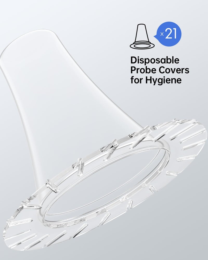 Femometer Infrared Ear Thermometer for Adults & Kids, Highly Accurate, 1s Result, 30 Memory Recall, 3-Color Fever Alarm, with 21 Disposable Probe Covers & Storage Case - Image 5